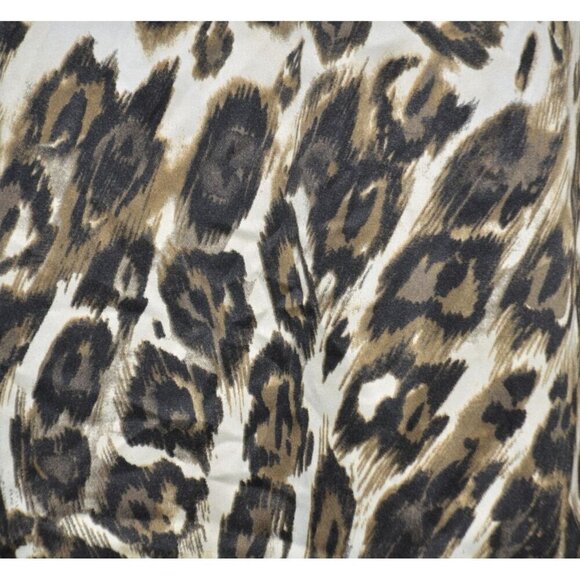 Chico's Ladies XL 16 Brown Mixed Animal Print Sleeveless Blouse Pleated Collar - Picture 4 of 10